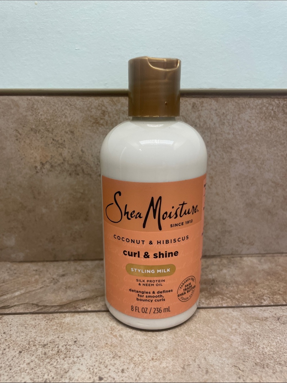Shea Moisture Curl & Shine Styling Milk 8oz - Peach Label with Gold Cap